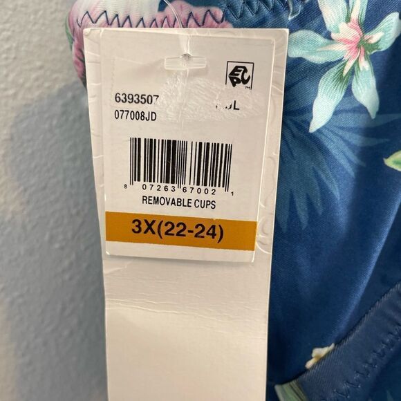 NWT Becca Tankini Floral Top Size 3X - Picture 5 of 6